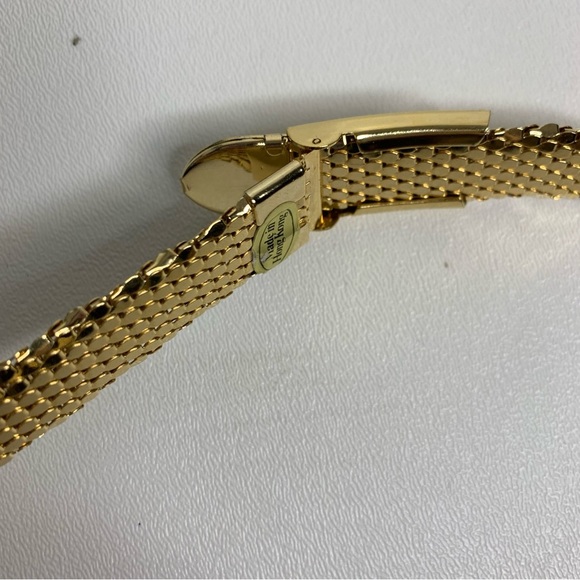 Gold Tone Shiny Snake Scale 70-s 80's Style Disco Retro Slider Womens Belt Sz S - Picture 4 of 8